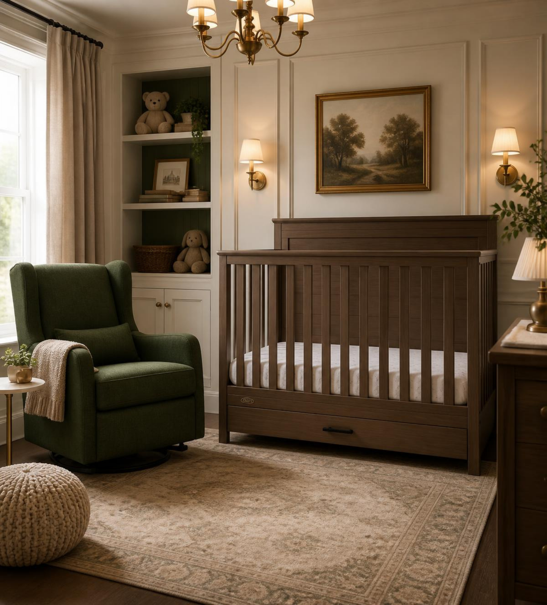 Timeless Green Nursery Ideas: Cozy Furniture for a Classic Nursery