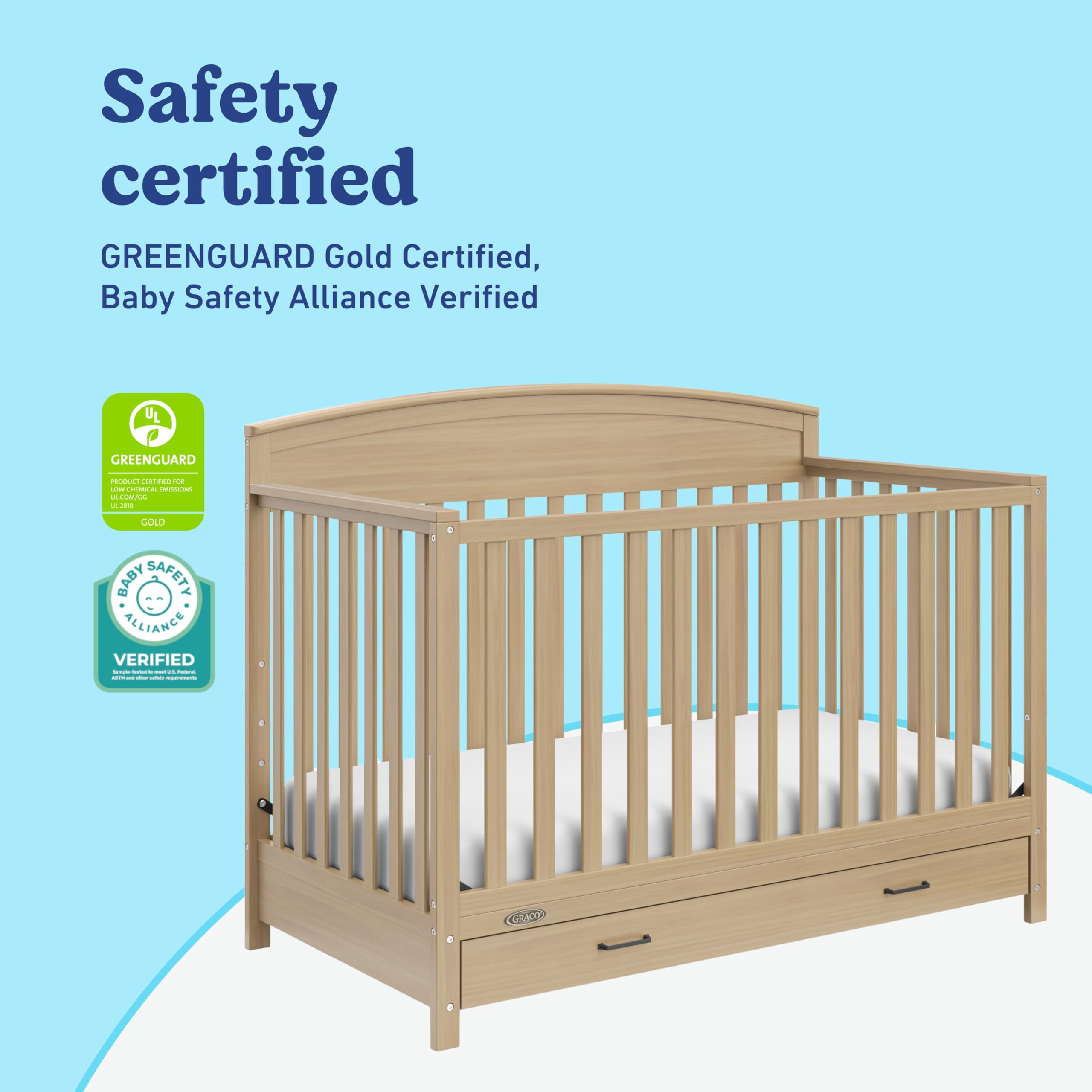 Graco Benton 5-in-1 Convertible Crib with Drawer, Driftwood
