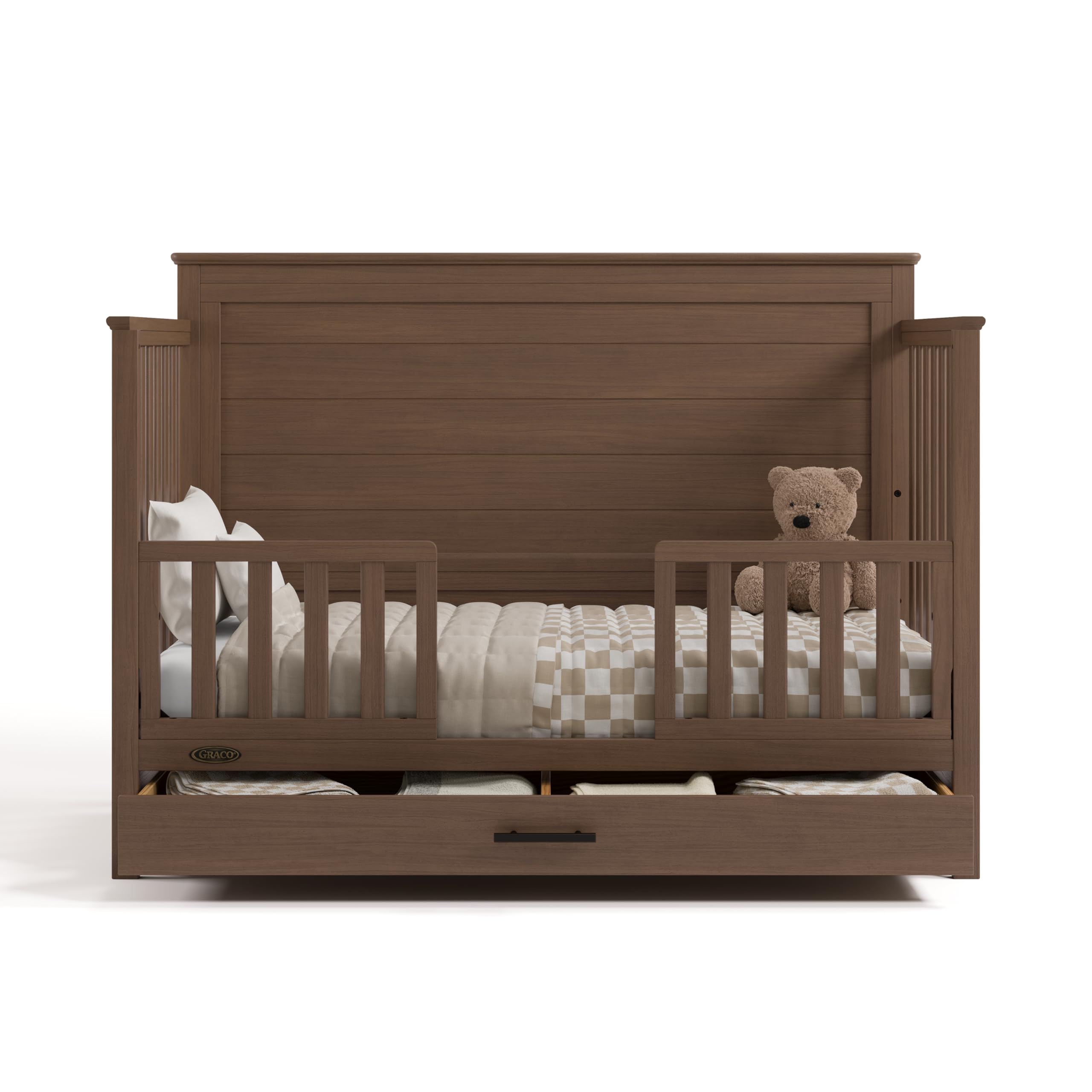 Graco Tristan 5-in-1 Convertible Crib with Drawer, Hazelnut