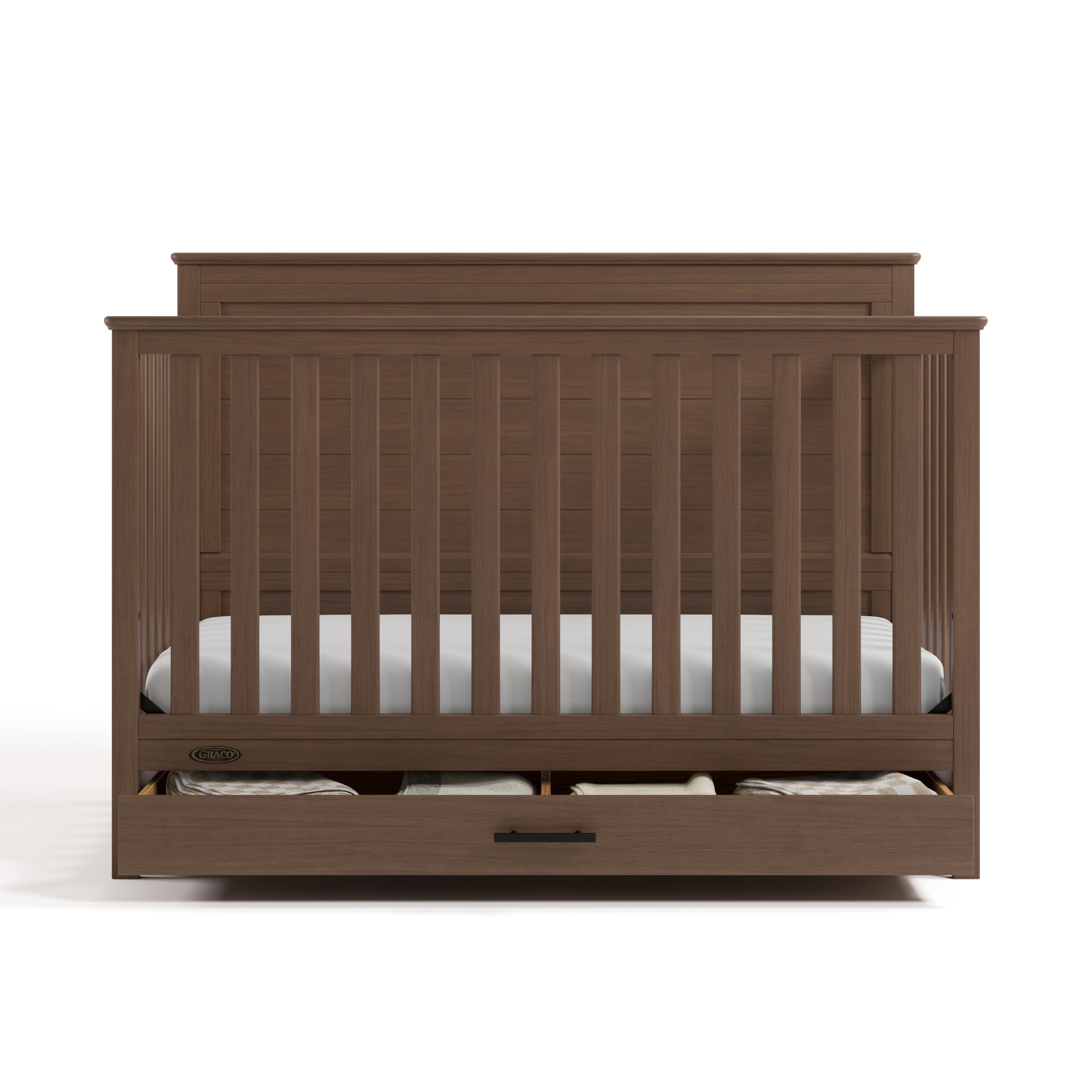 Graco Tristan 5-in-1 Convertible Crib with Drawer, Hazelnut