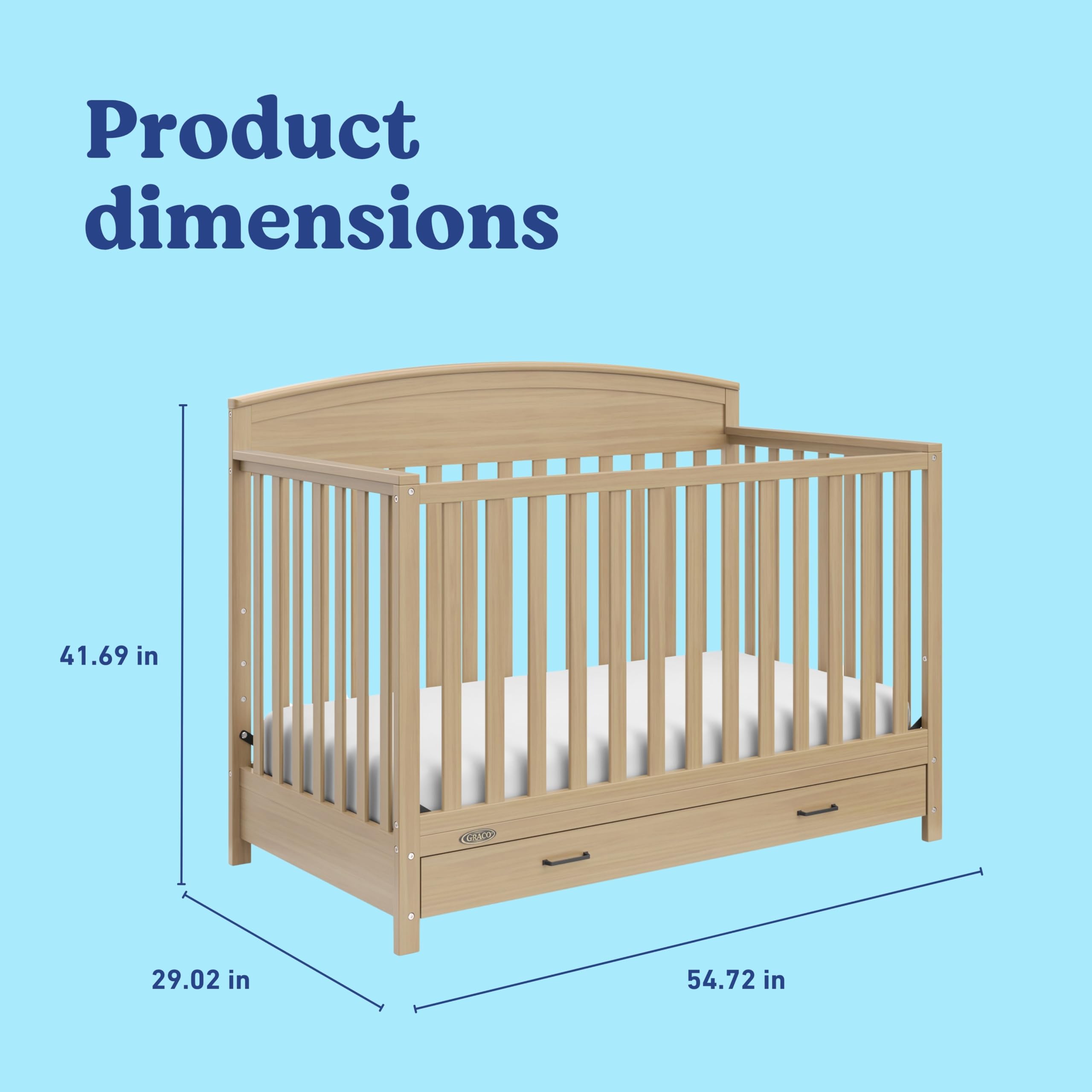 Graco Benton 5-in-1 Convertible Crib with Drawer, Driftwood