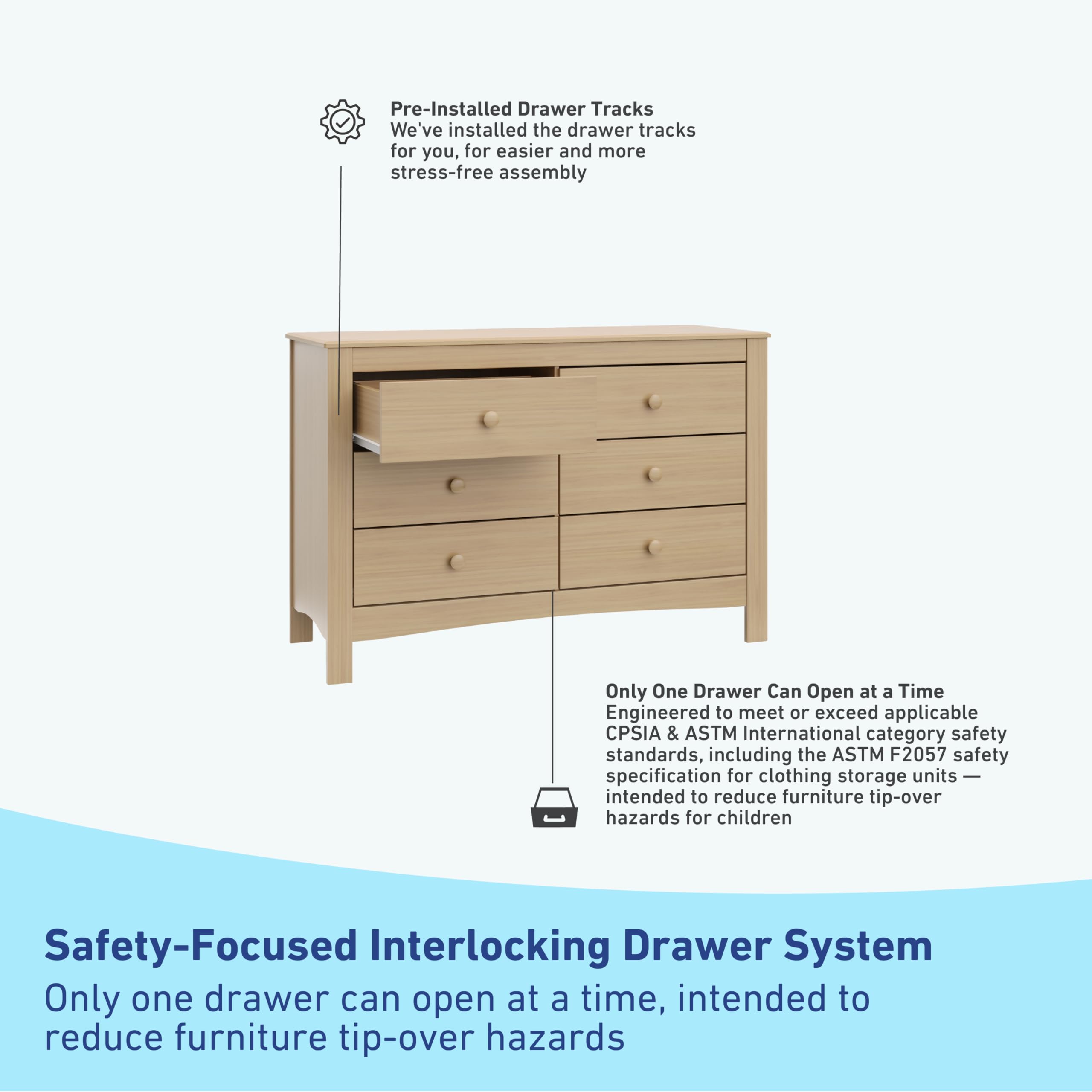 Graco Noah 6-Drawer Dresser, Driftwood