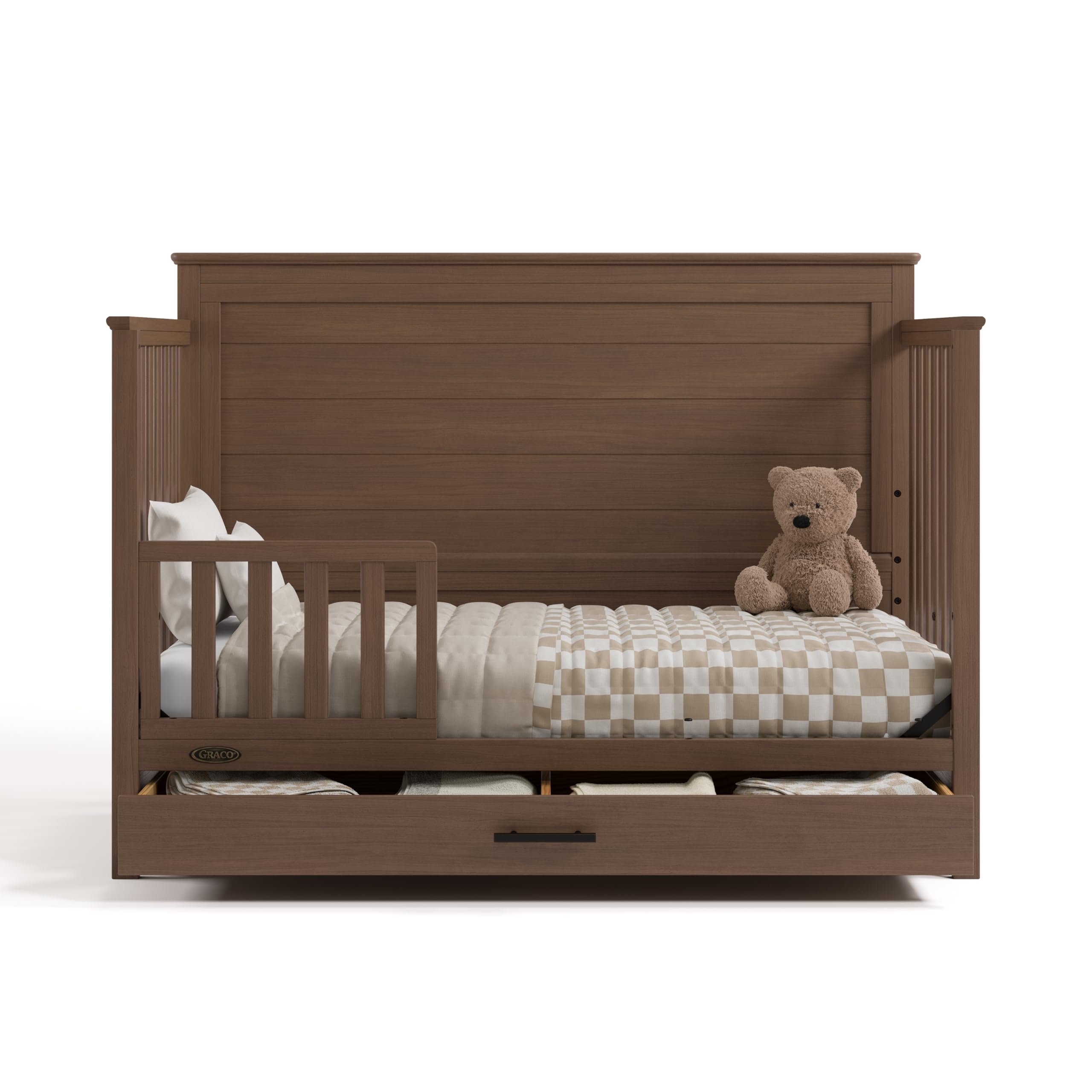 Graco Tristan 5-in-1 Convertible Crib with Drawer, Hazelnut