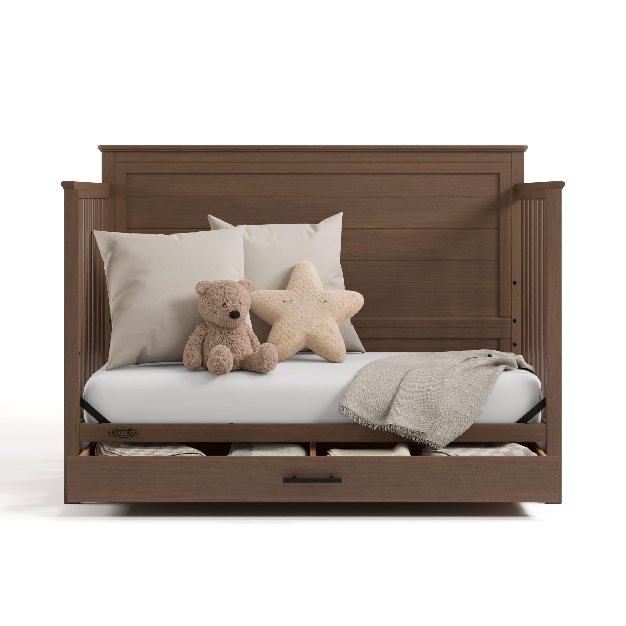 Graco Tristan 5-in-1 Convertible Crib with Drawer, Hazelnut