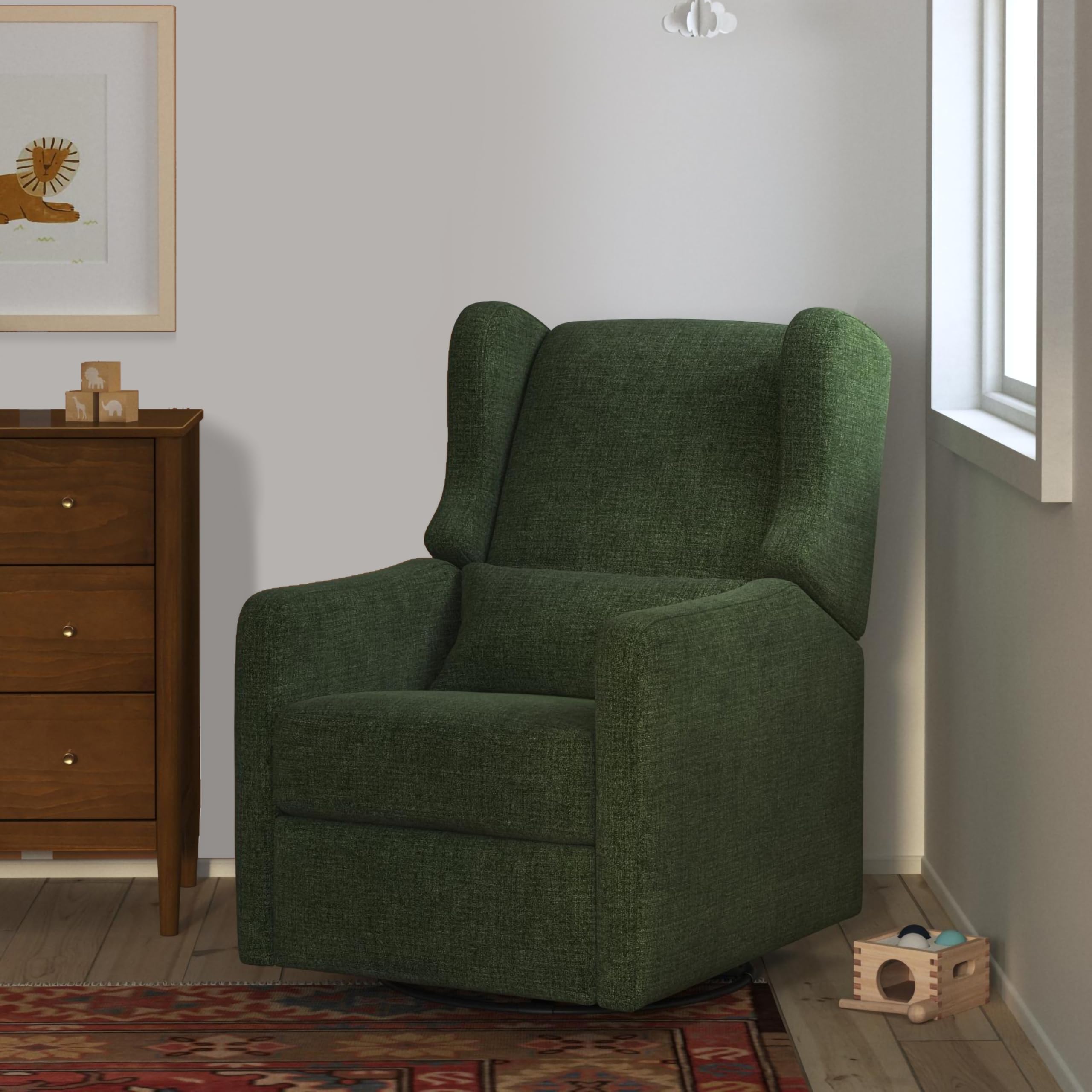 DaVinci Carter's Arlo Recliner, Performance Forest Green Linen