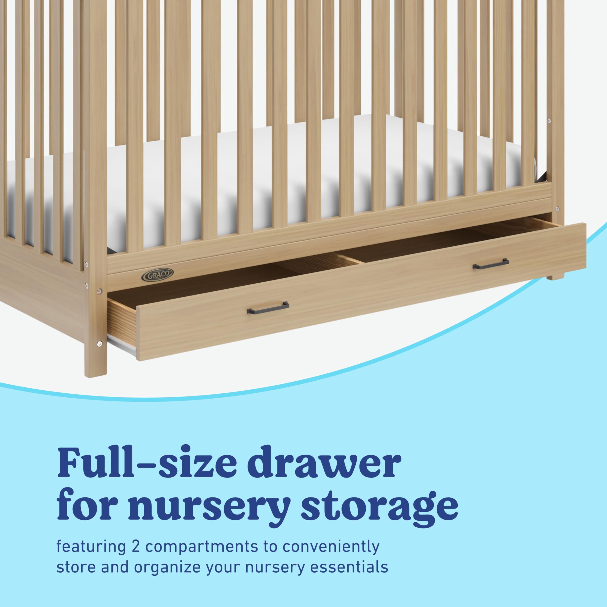Graco Benton 5-in-1 Convertible Crib with Drawer, Driftwood