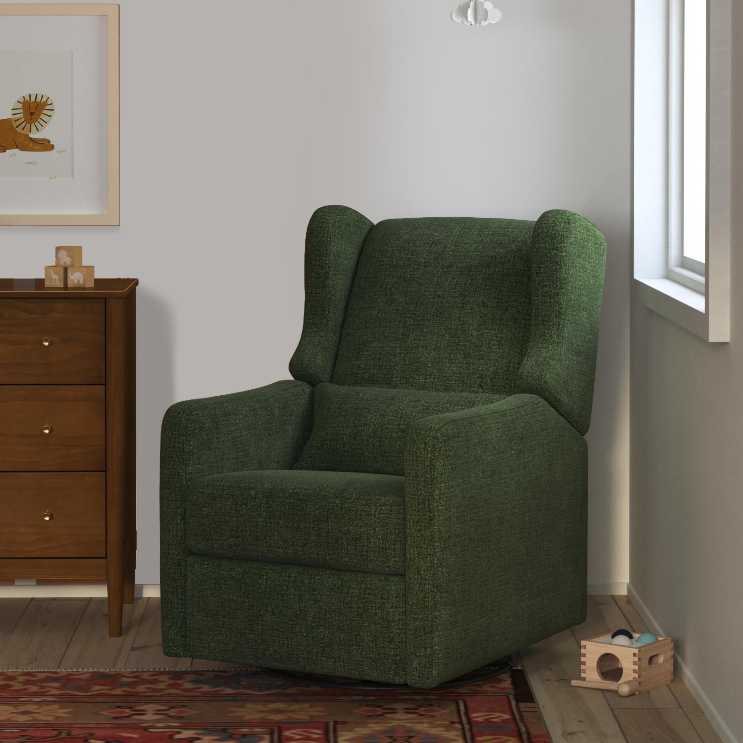 DaVinci Carter's Arlo Recliner, Performance Forest Green Linen