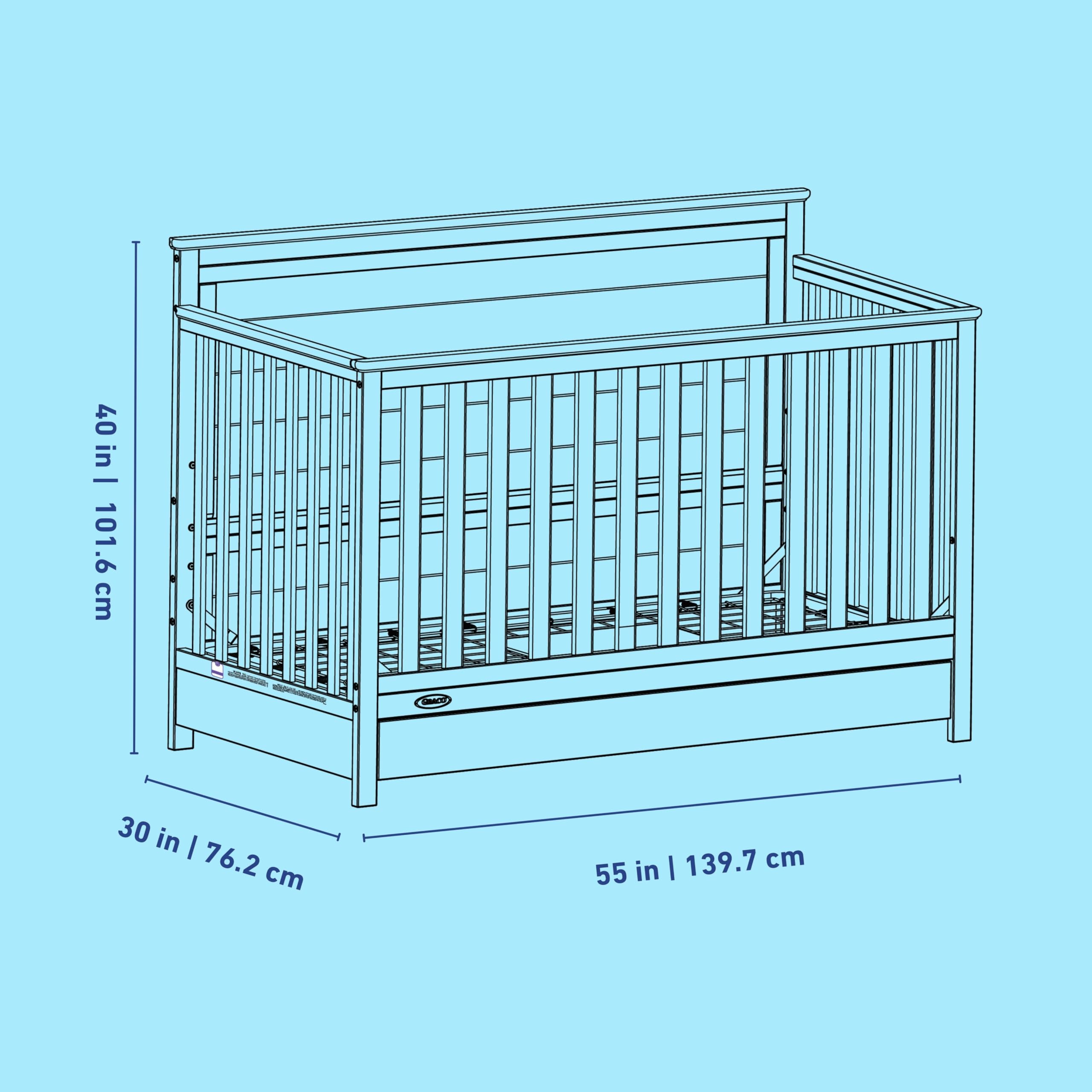 Graco Tristan 5-in-1 Convertible Crib with Drawer, Hazelnut